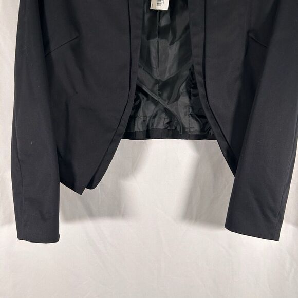 New Worthington Blazer Women's Medium Solid Black Open Front Office Work - Picture 3 of 7